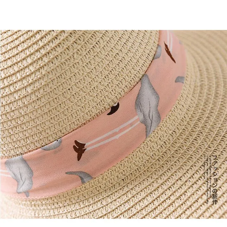 New Summer Female Sun Hat Bow Ribbon Panama Beach Hats For Women Chapeu Feminino Sombrero Floppy Straw