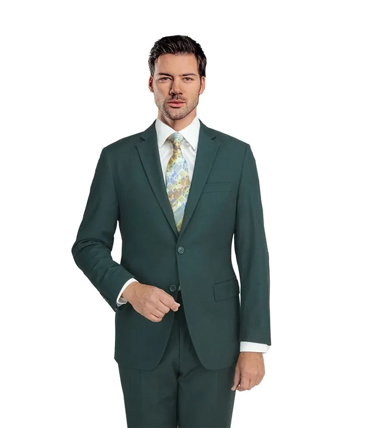 New York Man Italian Designer Hunter Green 2 Piece Suit (available in Slim or Modern fit)