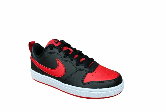 Nike scarpa sneakers da ragazzi Court Borough Low  BQ5448 007 nero rosso