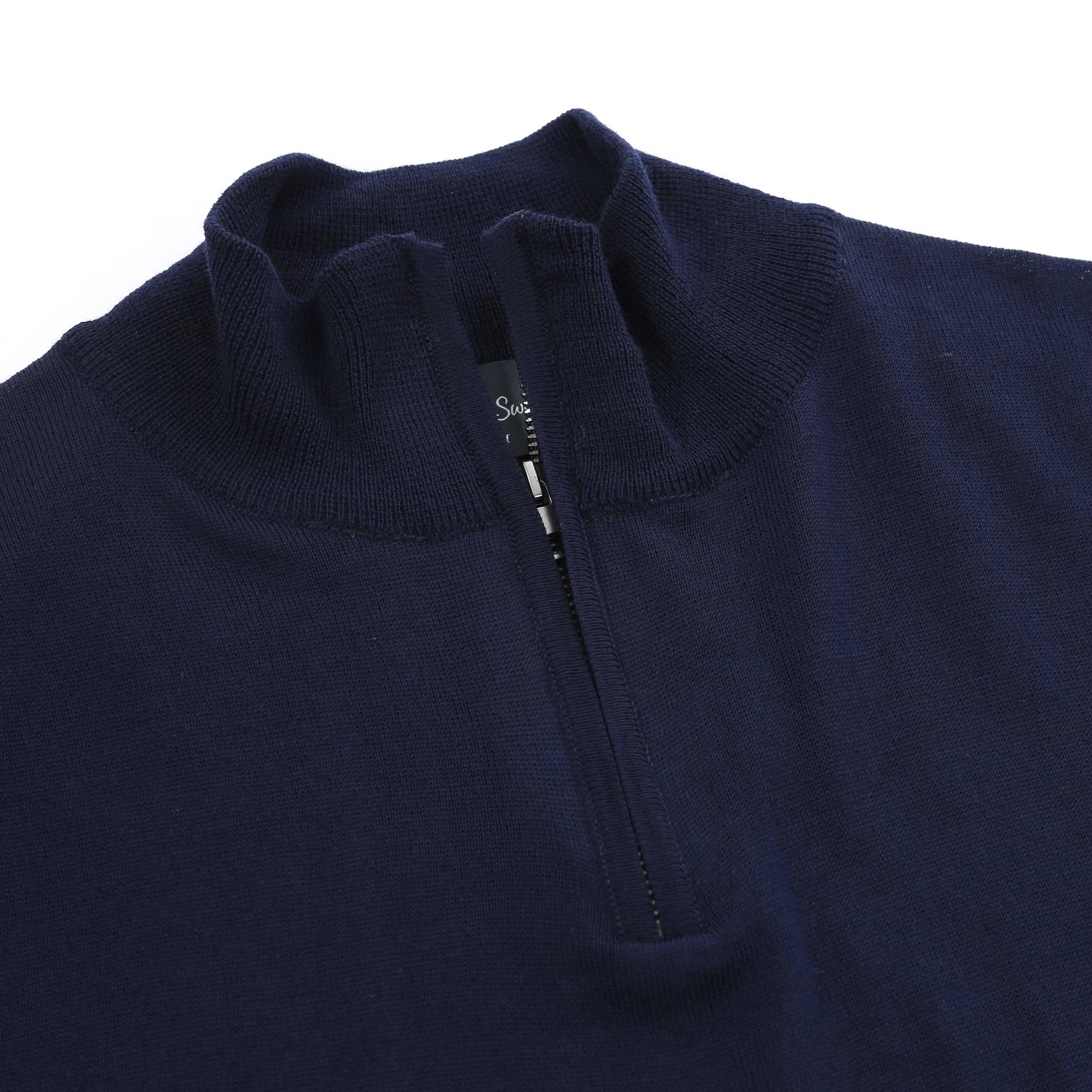 Oliver Sweeney Curragh 1/4 Zip Knitwear in Navy