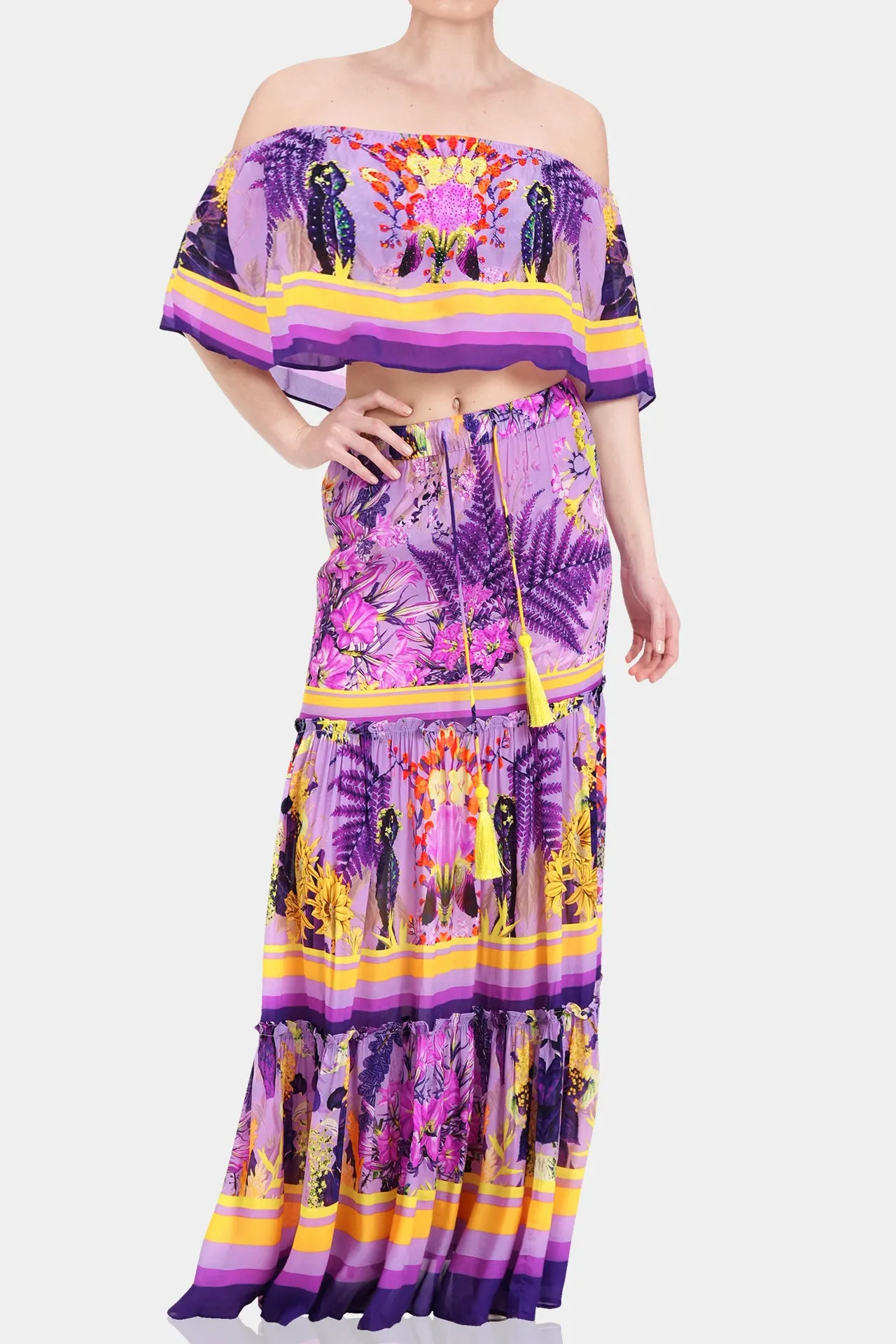 Purple Long Maxi Skirt