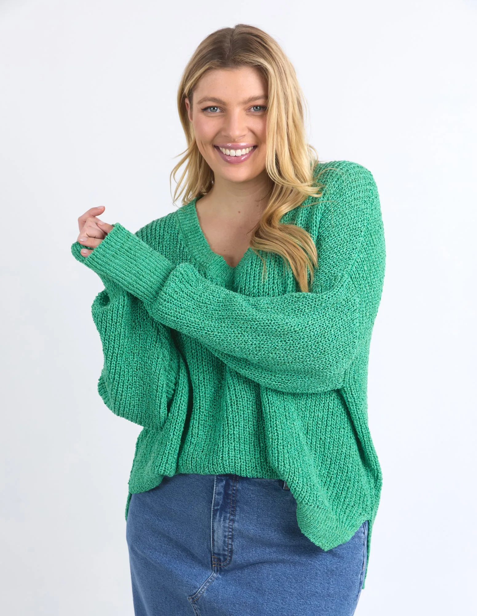 Rachele V Neck Knit Greenbriar