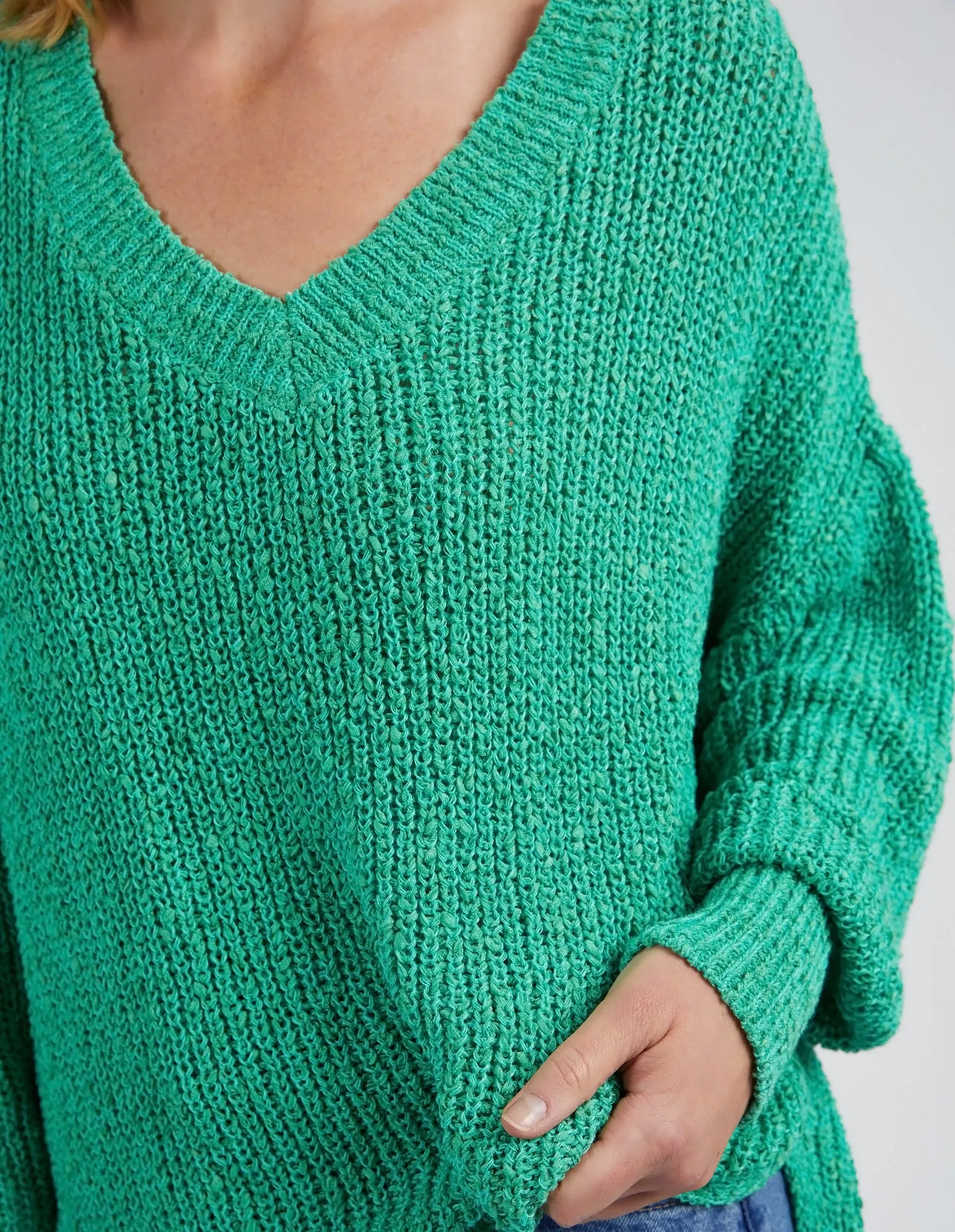 Rachele V Neck Knit Greenbriar