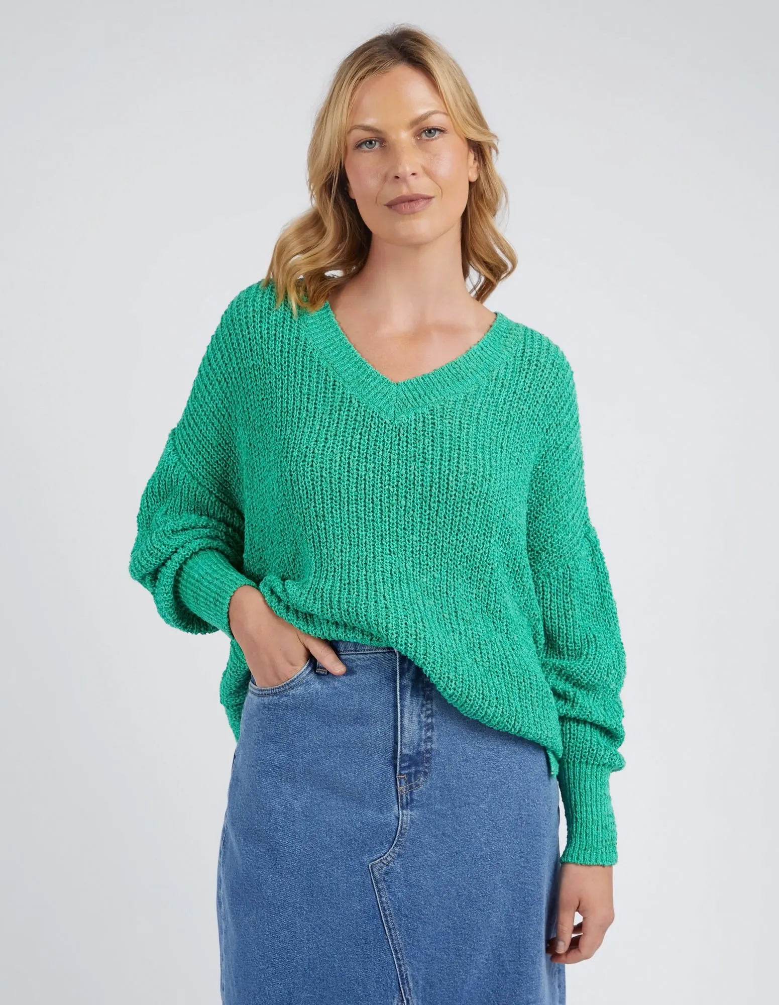 Rachele V Neck Knit Greenbriar