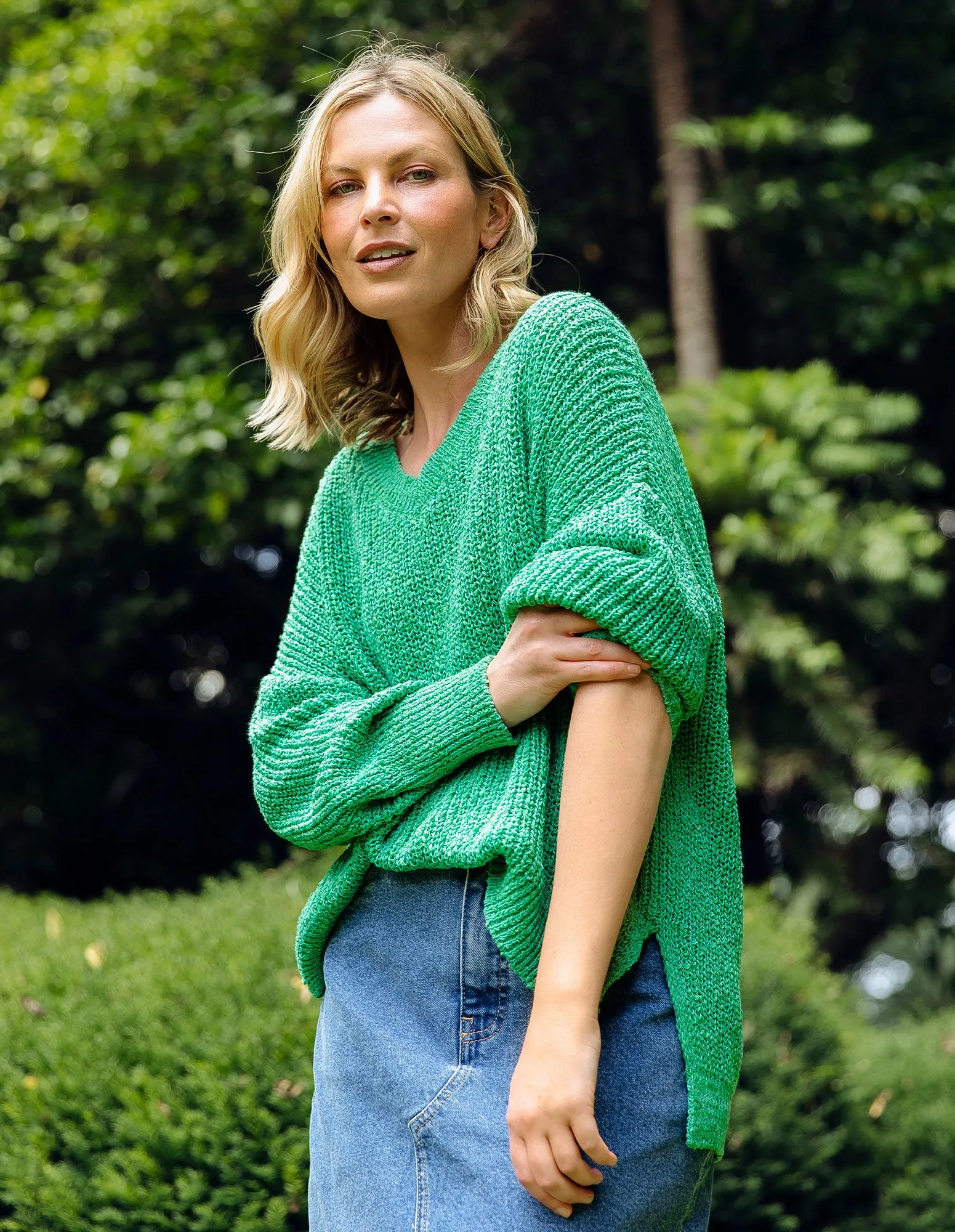 Rachele V Neck Knit Greenbriar