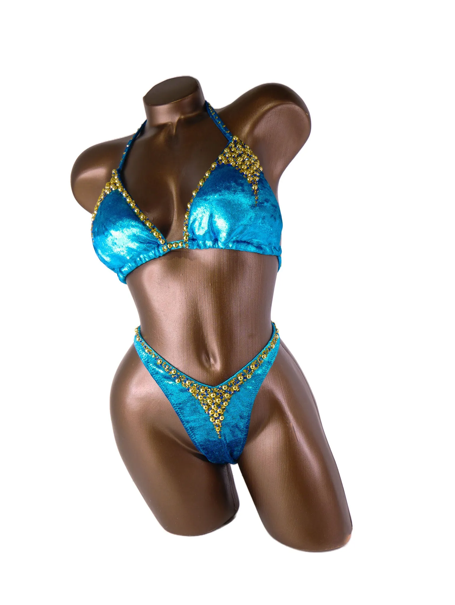 Ready Made Teal Goddess Figure Competition Suit