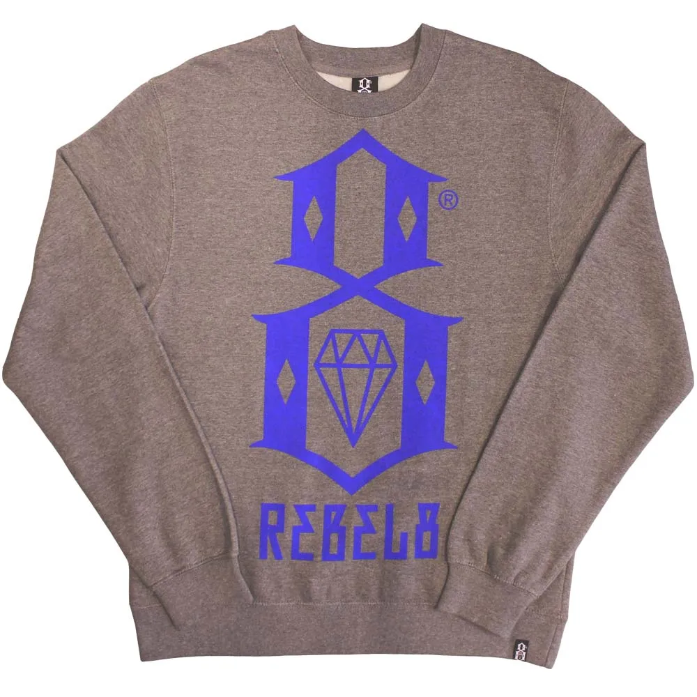 Rebel8 Logo Sweatshirt Gun Metal Heather