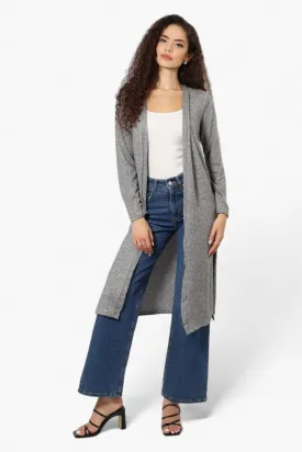 Runaway Bay Long Sleeve Side Slit Duster Cardigan - Grey