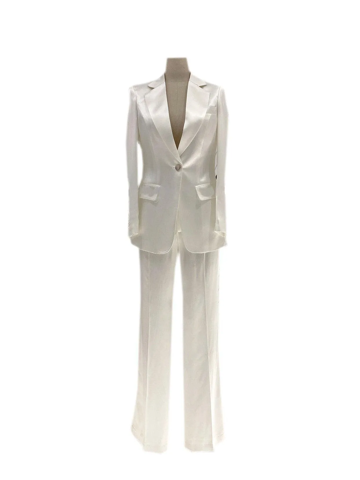 Silk Satin Wedding Pantsuit - Women Trouser Suits - Trouser Suit