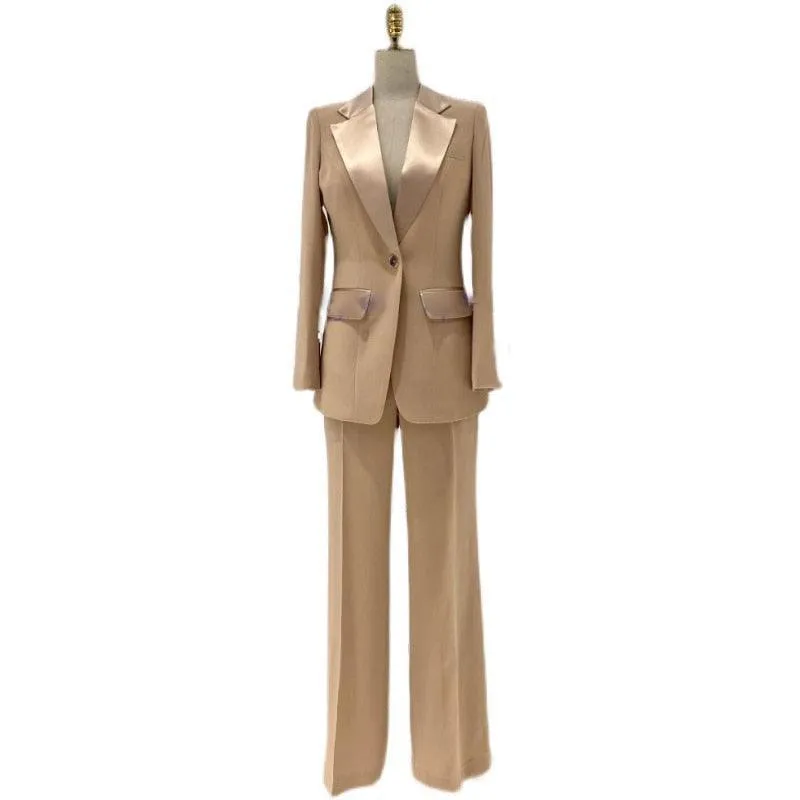 Silk Satin Wedding Pantsuit - Women Trouser Suits - Trouser Suit