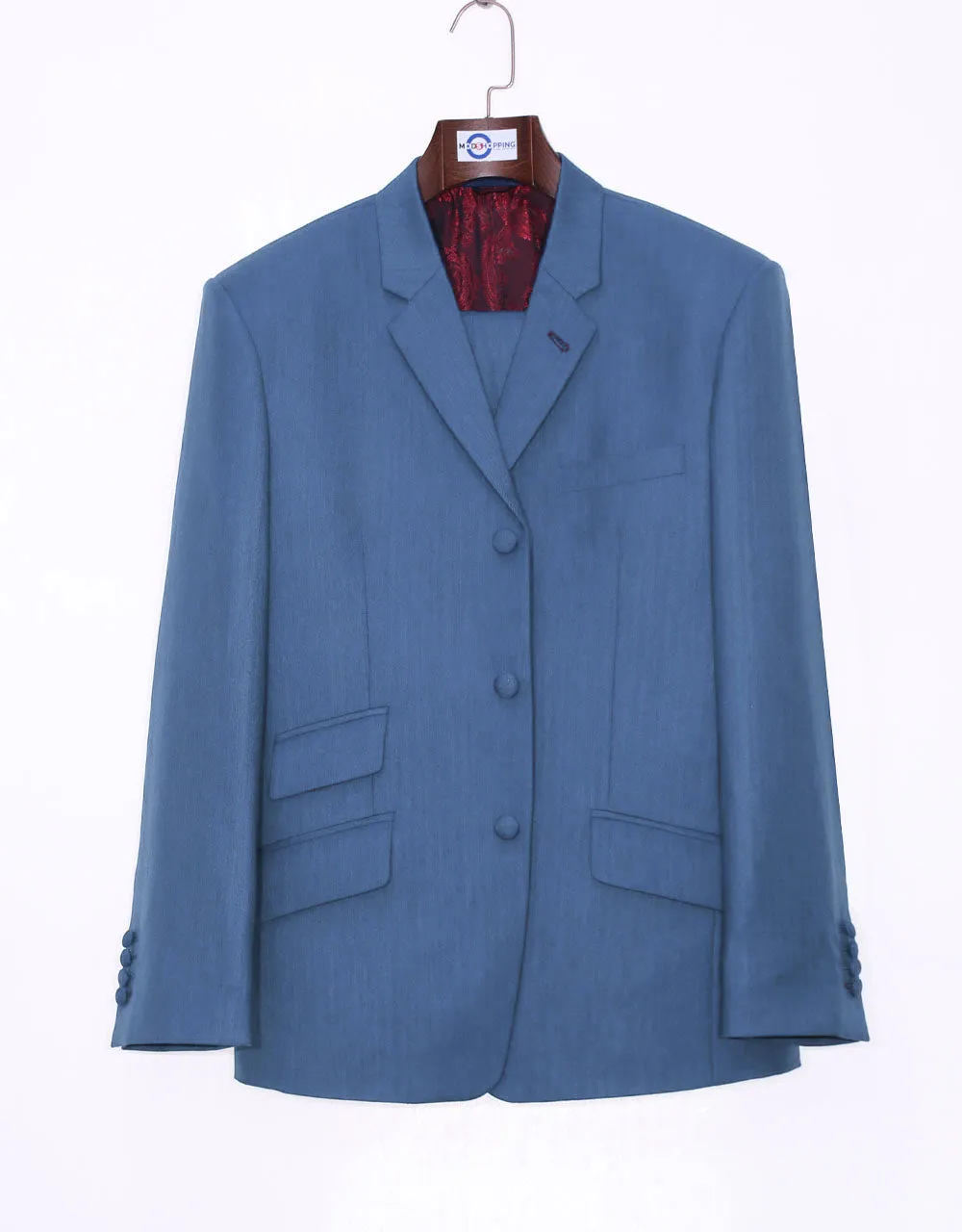 Sky Blue Herringbone Suit