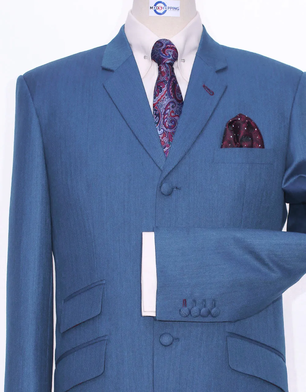 Sky Blue Herringbone Suit