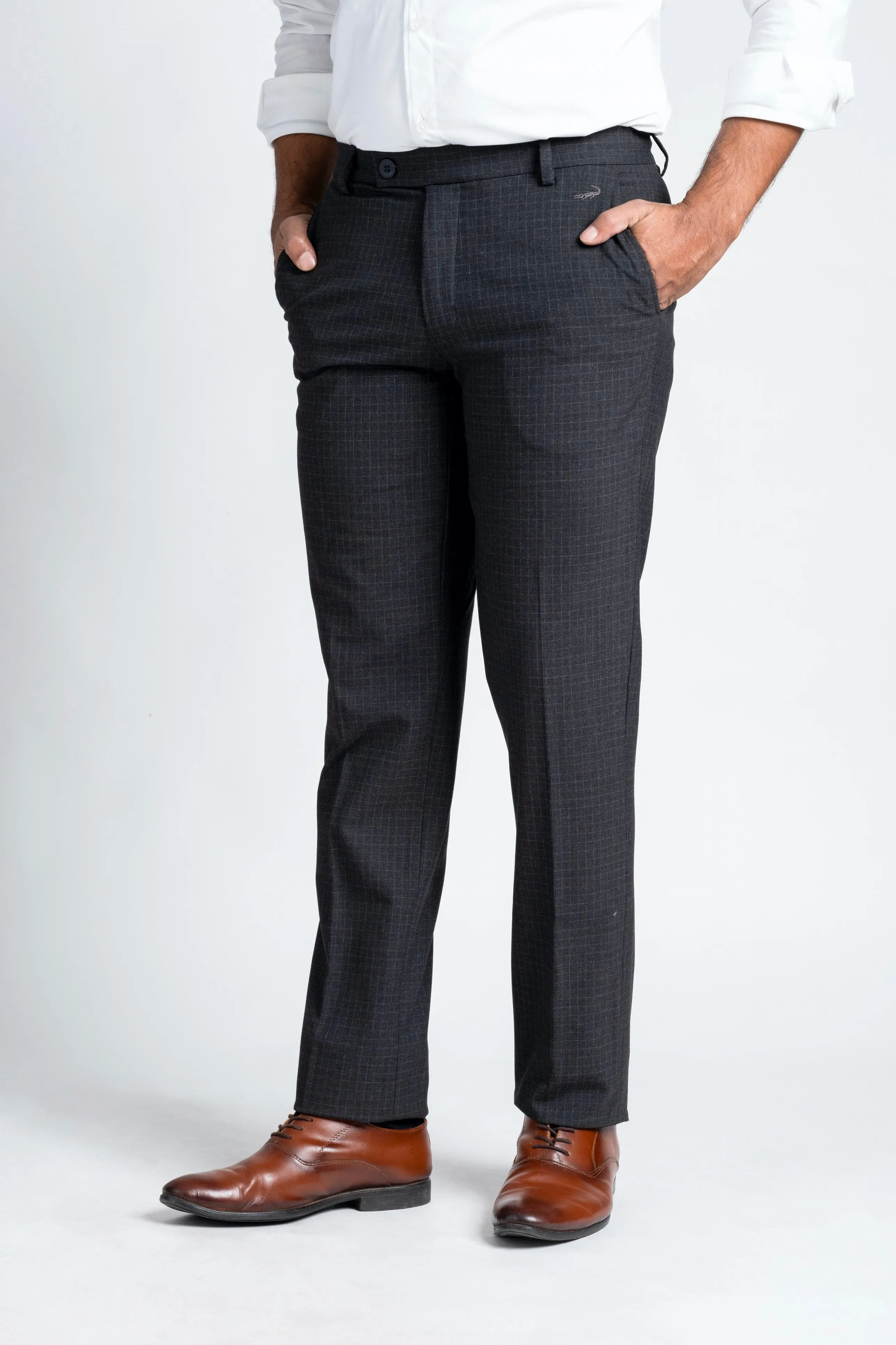 Slim Fit -Formal Trouser - Black Inck