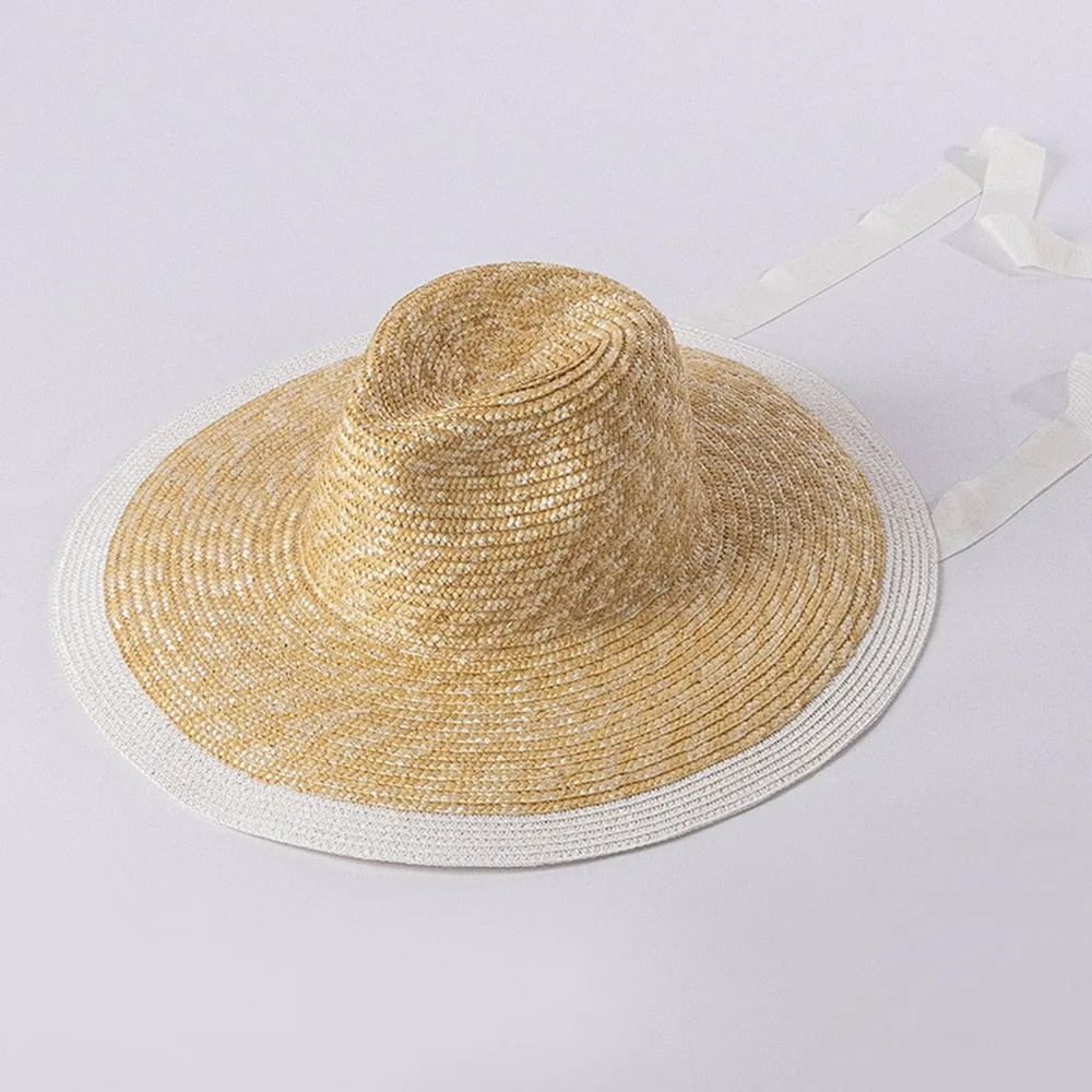 Straw Panama Hats with Belt Strap for Summer