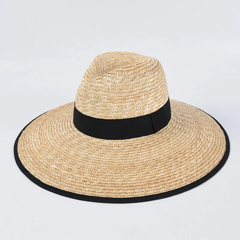 Straw Panama Hats with Belt Strap for Summer