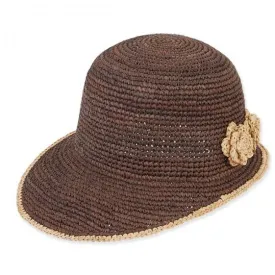 Sun 'N' Sand - Crocheted Raffia Bow Cap