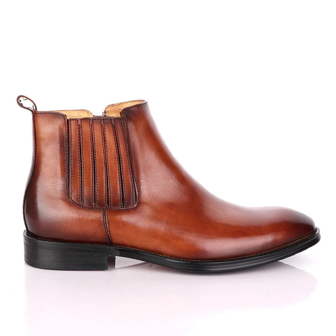 Terry Taylors Leather Brown Zip up Formal Boot.