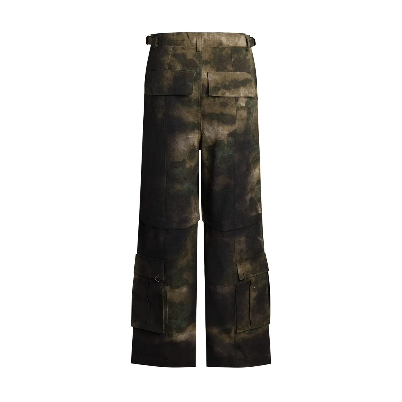 Tie Dye Cargo Flare Pants