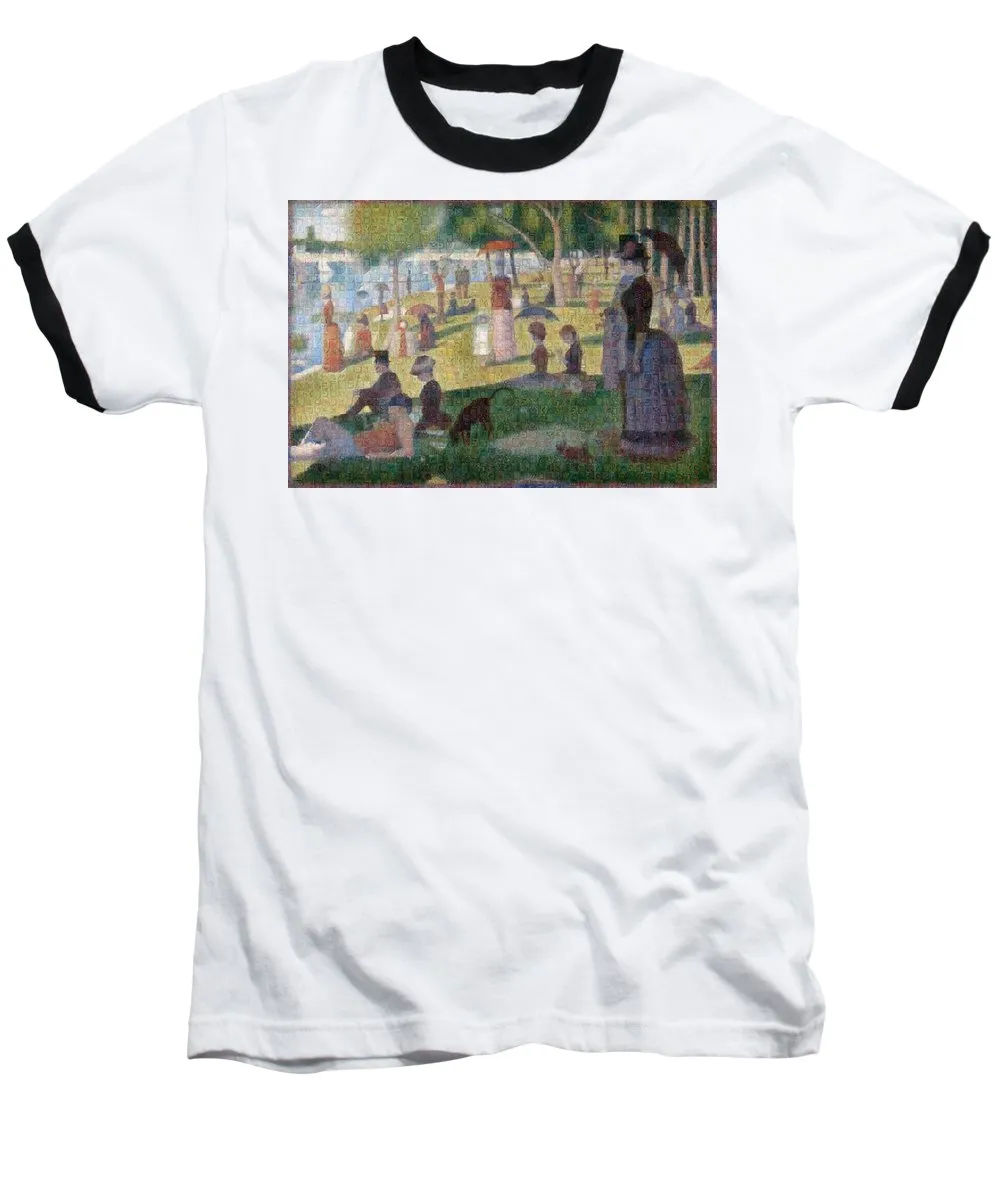 Tribute to Seurat - Baseball T-Shirt