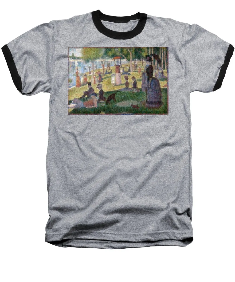 Tribute to Seurat - Baseball T-Shirt