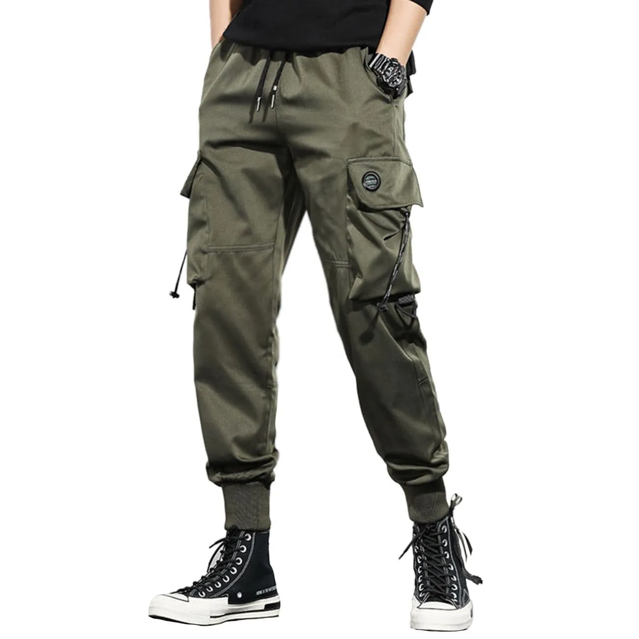 WLS Buckle Drawstring Pocket Cargo Pants