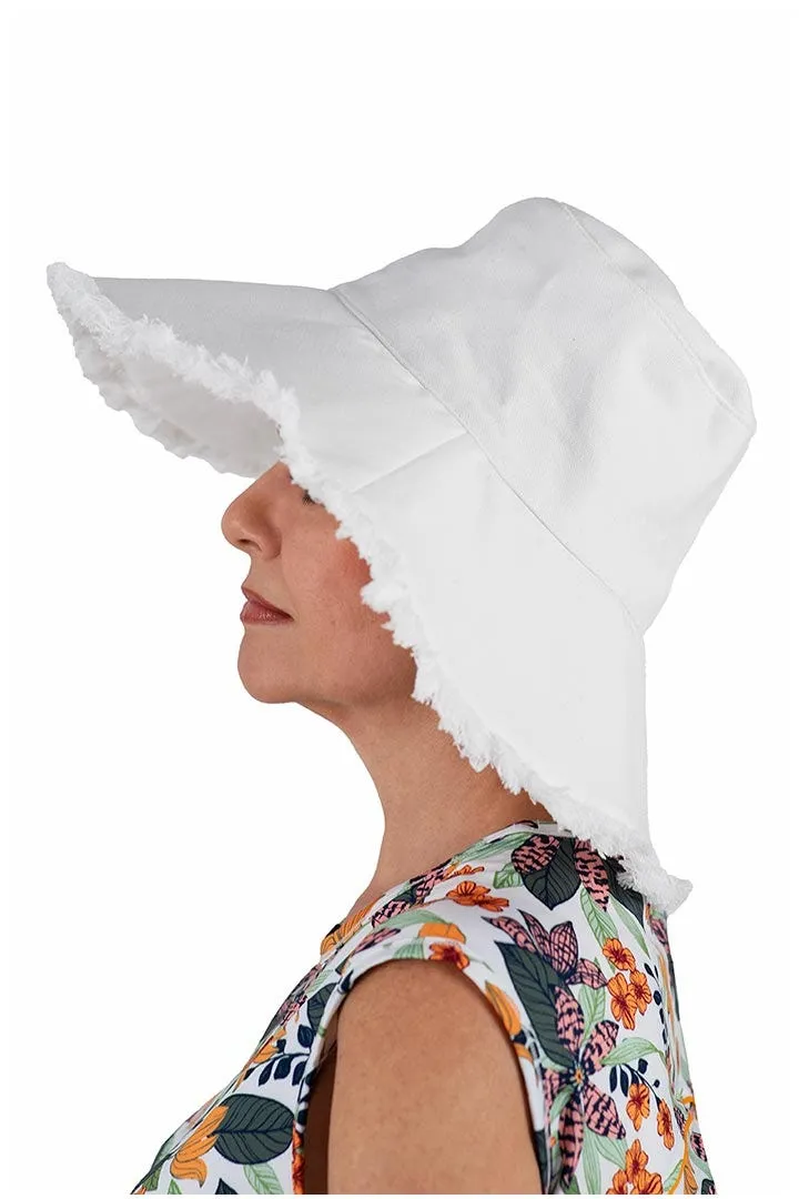 Women's Charlotte Cotton Fringe Hat  |  White