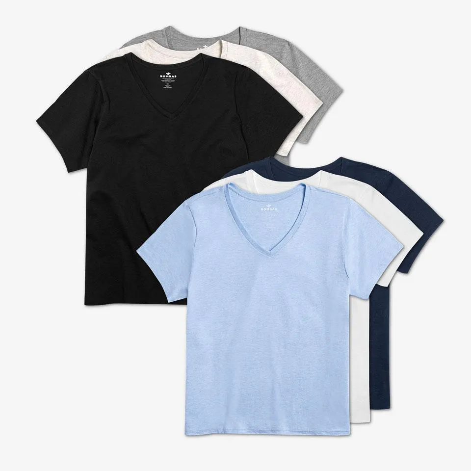 Women's Pima Cotton V-Neck T-Shirt 6-Pack