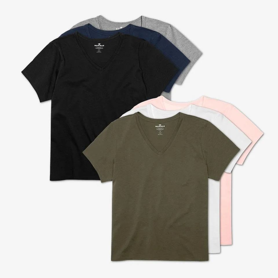 Women's Pima Cotton V-Neck T-Shirt 6-Pack