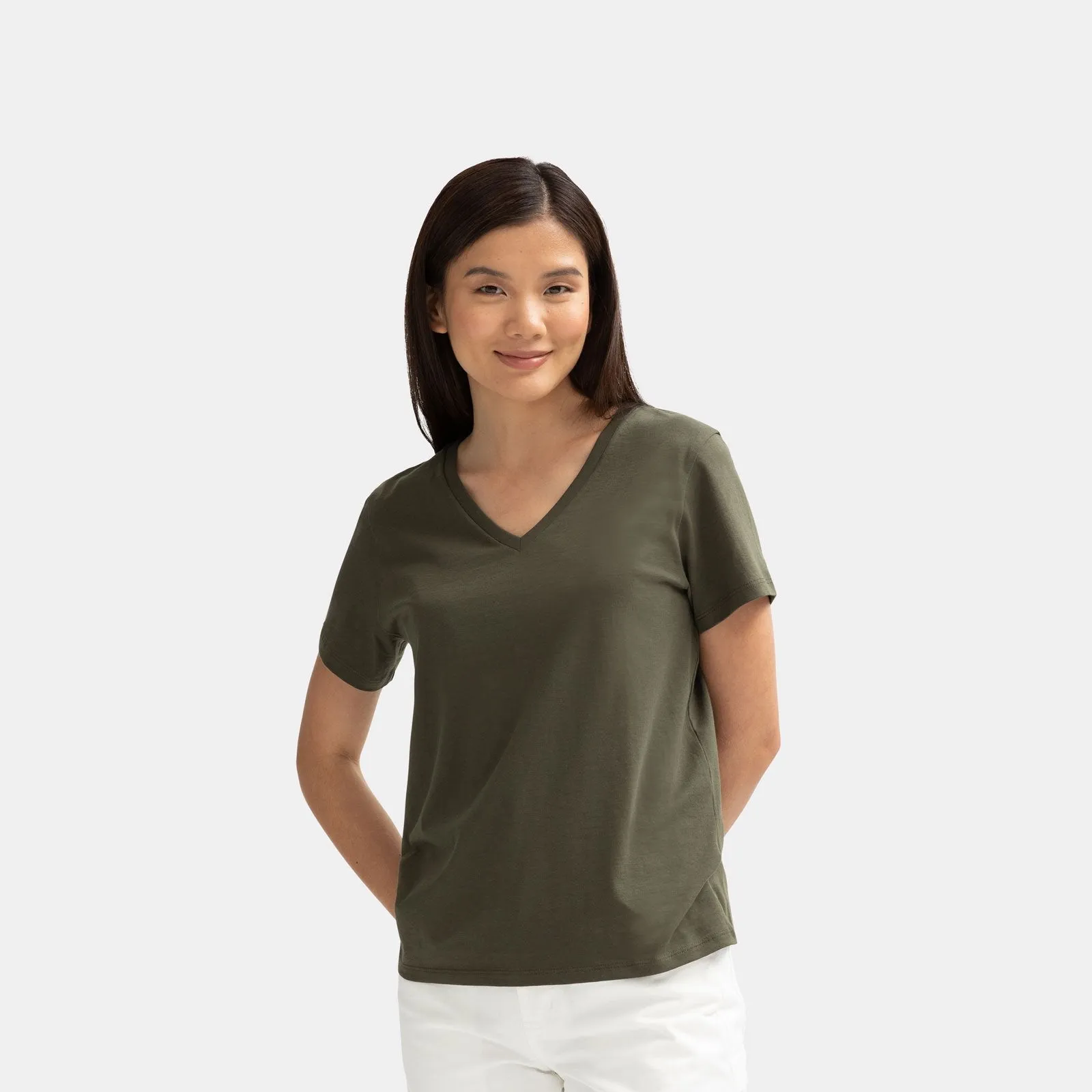 Women's Pima Cotton V-Neck T-Shirt 6-Pack