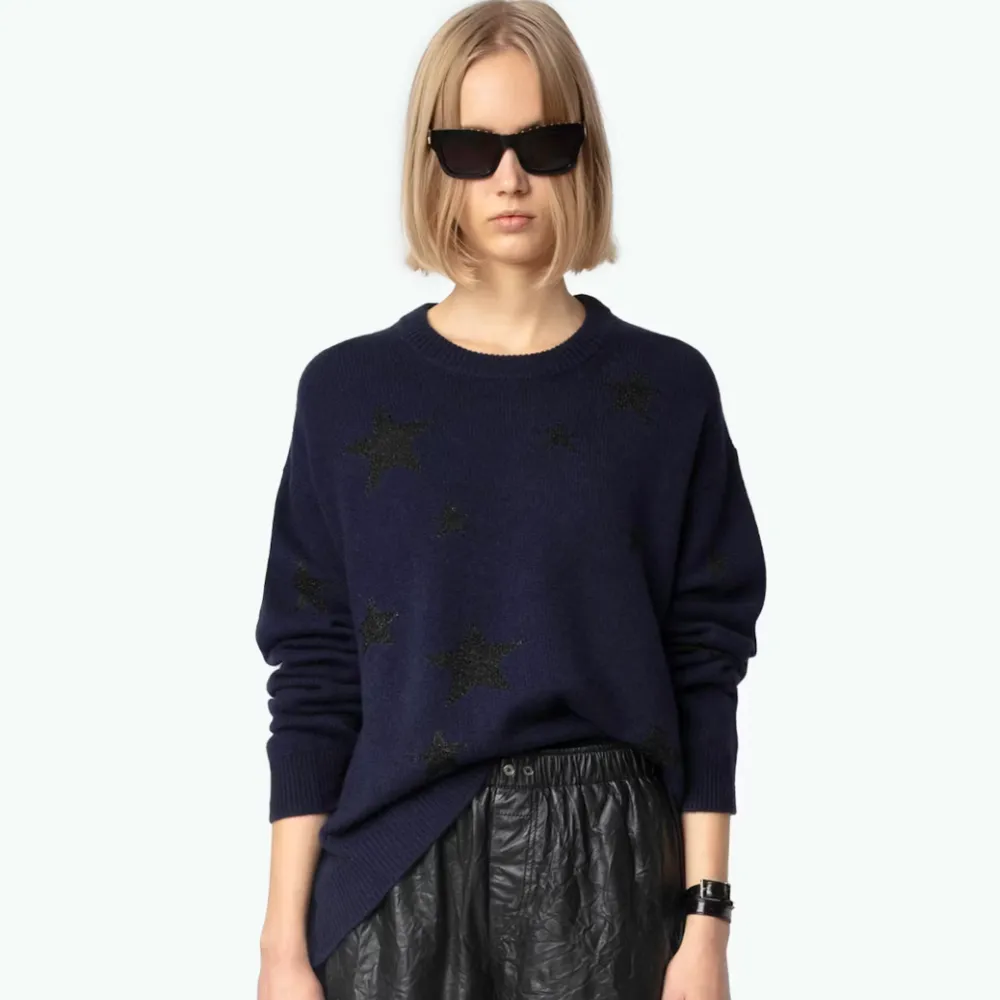 Zadig & Voltaire Markus Stars Lurex Sweater - Encre